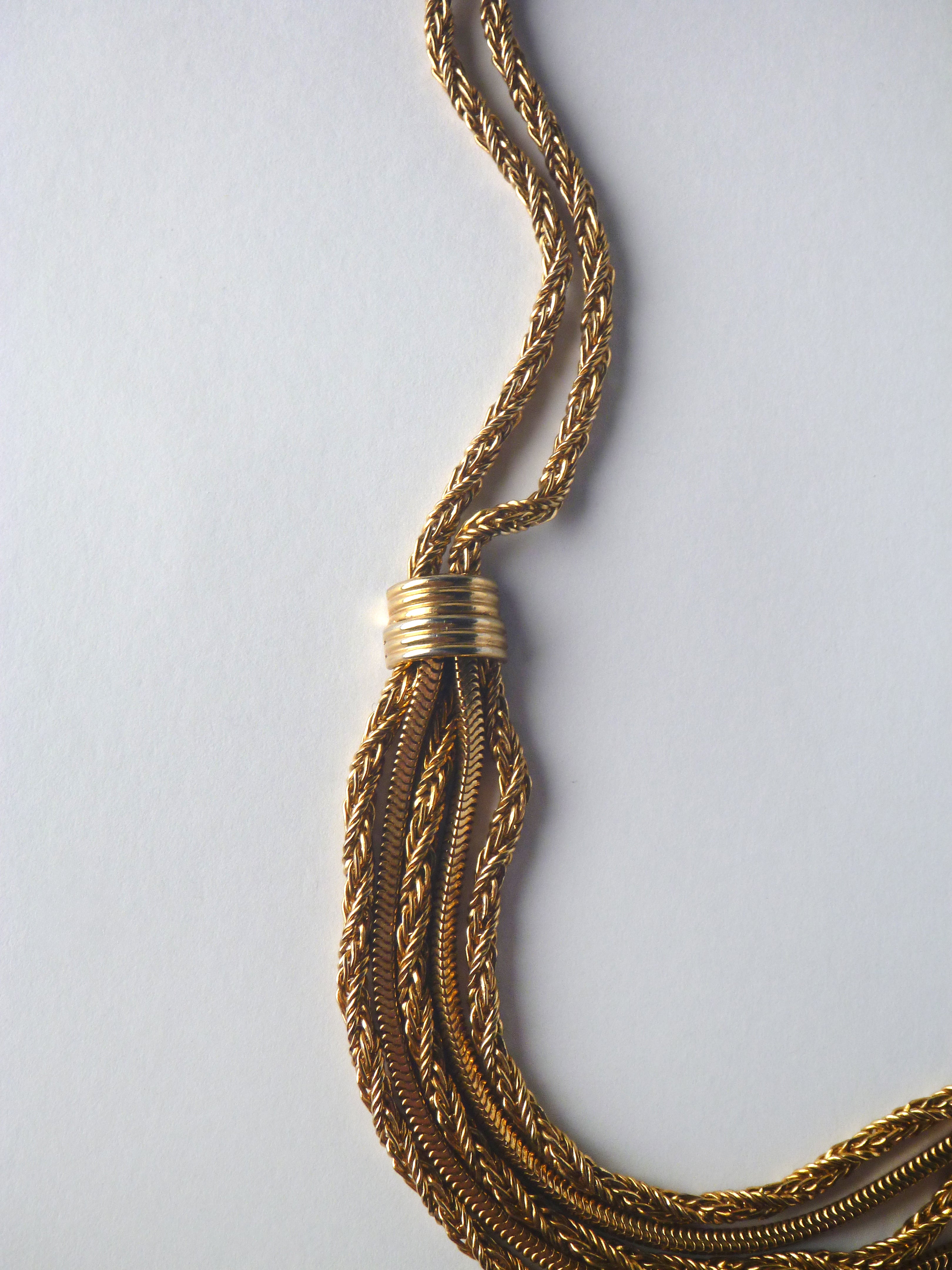Vintage Grossé Gold Tone Multi-Strand Necklace, 1961, Dior Era Jewellery, Signed Germany