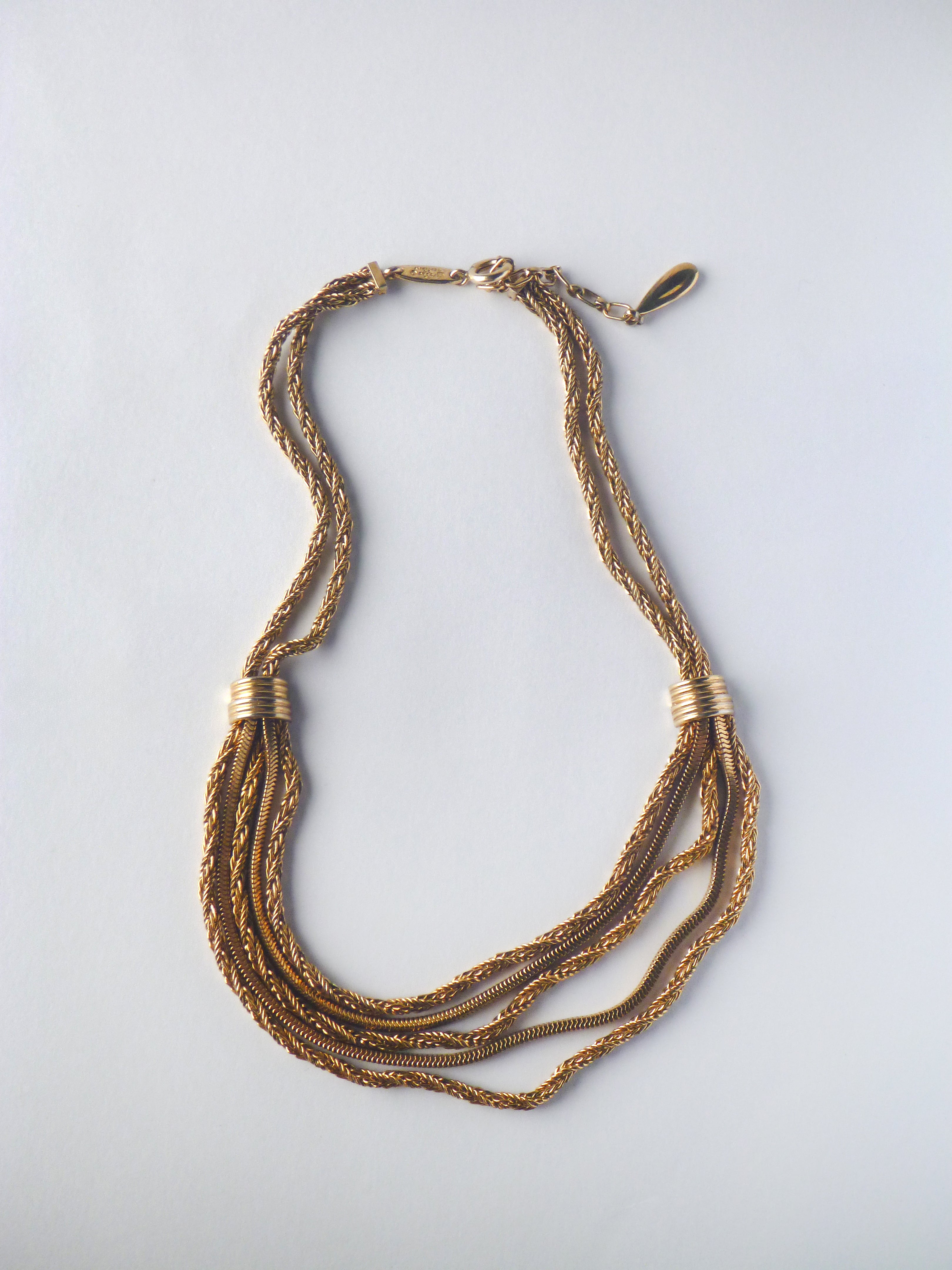 Vintage Grossé Gold Tone Multi-Strand Necklace, 1961, Dior Era Jewellery, Signed Germany