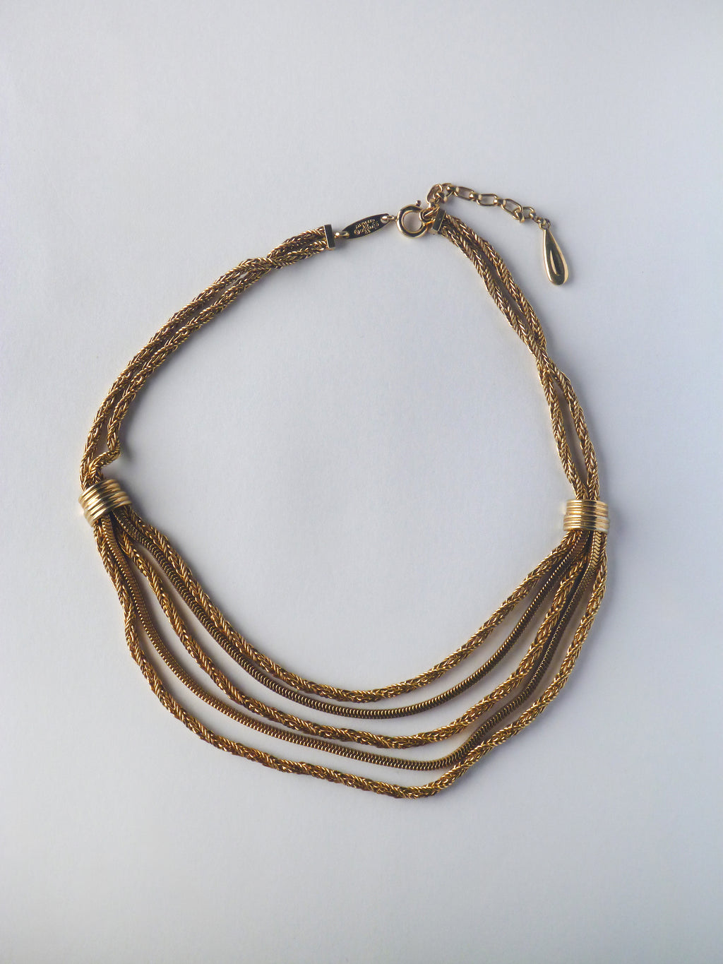 Vintage Grossé Gold Tone Multi-Strand Necklace, 1961, Dior Era Jewellery, Signed Germany